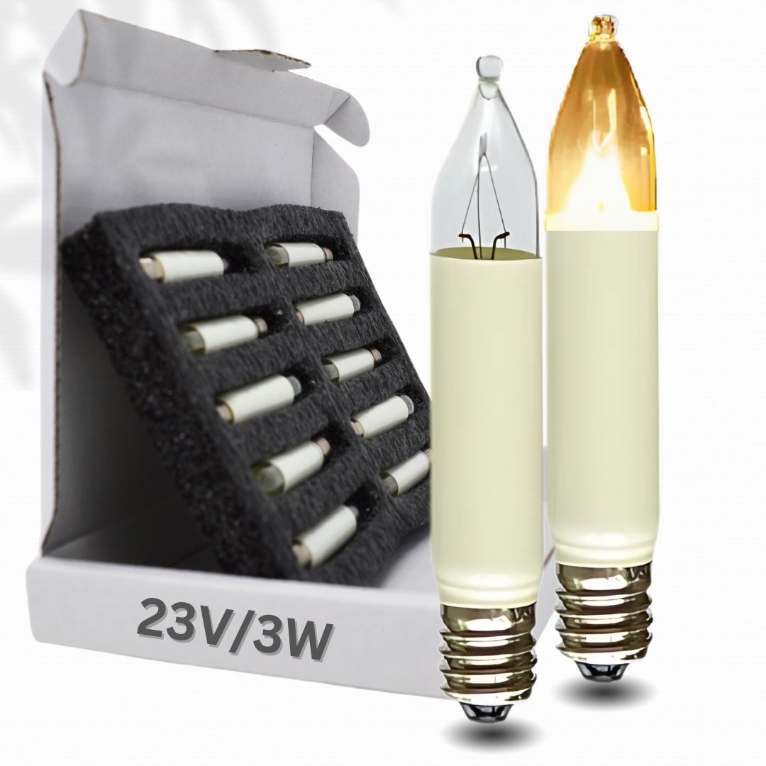 23V/3W Kleinschaftkerze Glühlampe für 10 Brennstellen, dimmbar
