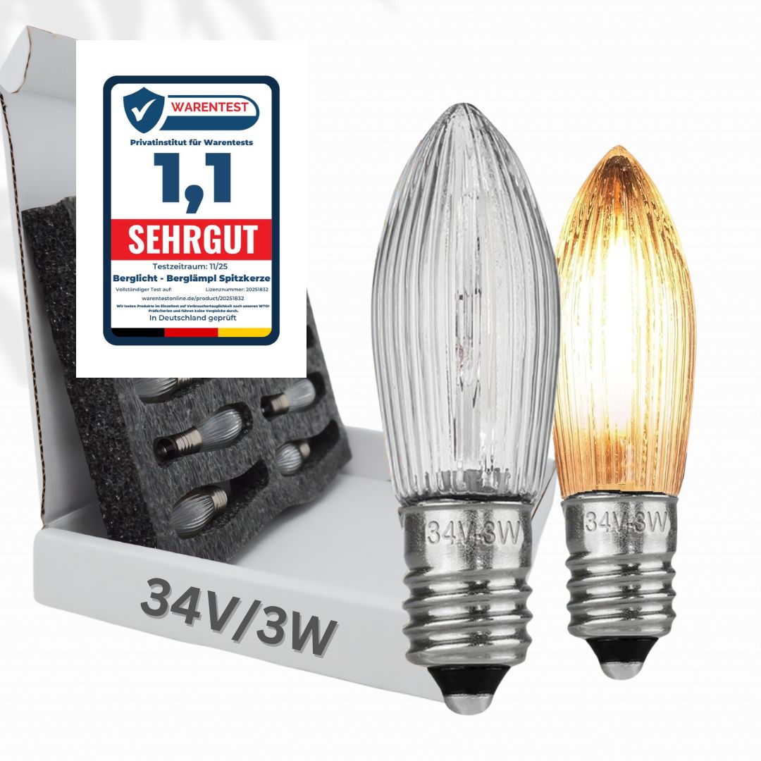 34V/3W Glühlampen für 7 Brennstellen, dimmbar