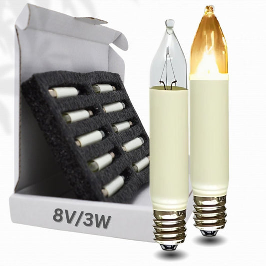 8V/3W Kleinschaftkerze Glühlampe für 30 Brennstellen, dimmbar