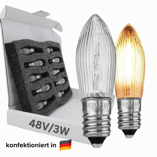 48V/3W Glühlampen für 5 Brennstellen, dimmbar
