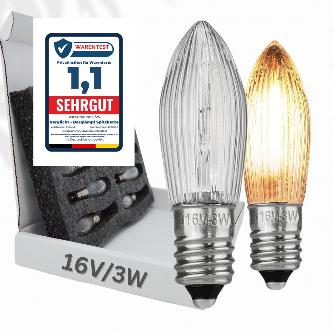 14V/3W Glühlampen für 16-17 Brennstellen, dimmbar