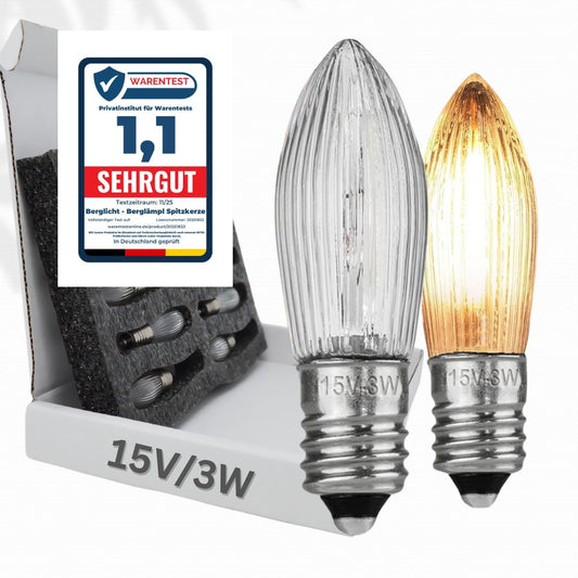 15V/3W Glühlampen für 16 Brennstellen, dimmbar