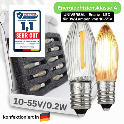 10-55V/0,2W LED Spitzkerzen für 5-24 Brennstellen