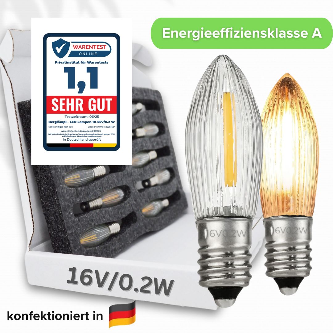 16V/0,2W LED Spitzkerzen für 14-15 Brennstellen