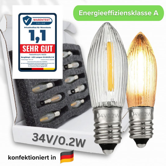 34V/0,2W LED Spitzkerzen für 7 Brennstellen